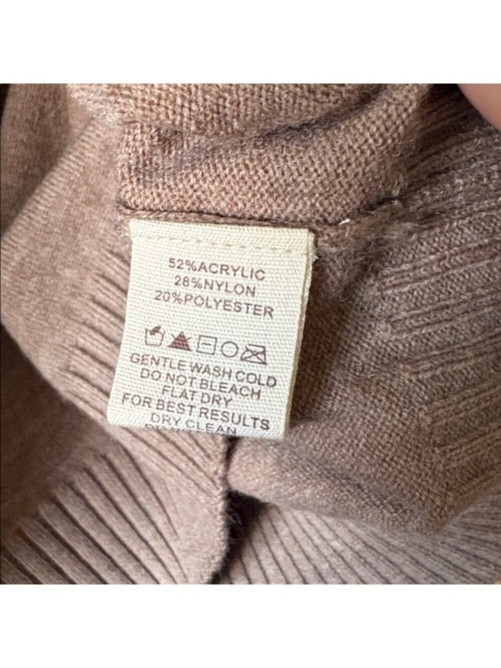 NWT Brown V-Neck Sweater Dark Brown Trim - Picture 5 of 6